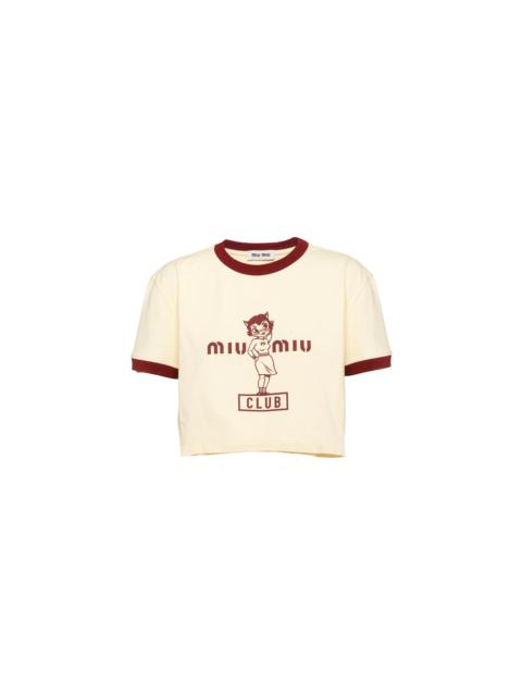 Miu Miu Printed cotton T-shirt