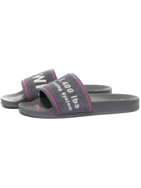 Off-White OFF-WHITE Chenille Slide Embroidered Grey Fuschia White