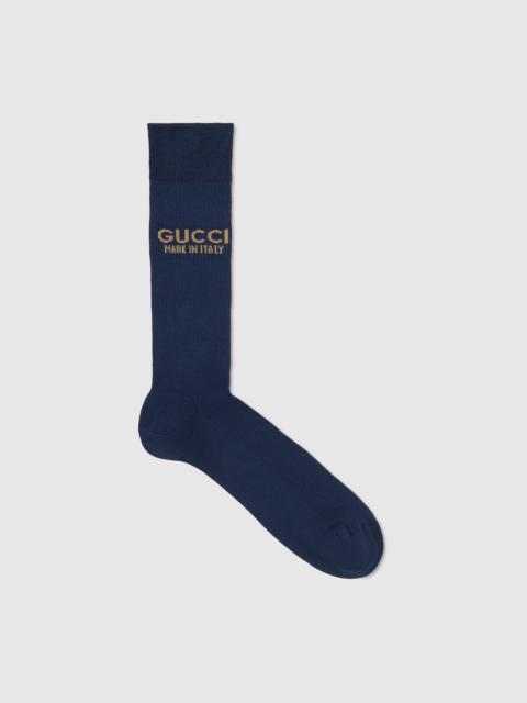Knit cotton socks with jacquard detail