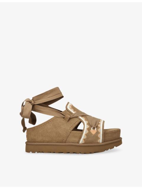 UGG Goldenstar Hi Artistitch Suede Sandals
