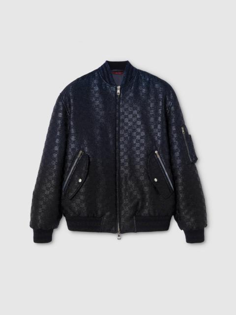GUCCI GG canvas lamé padded zip jacket