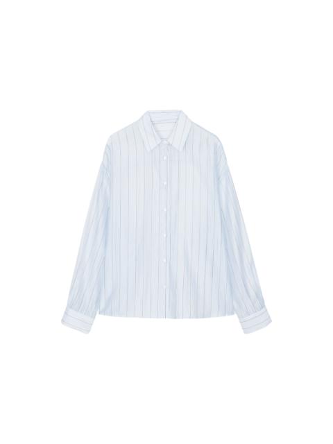 The Frankie Shop Vranor Light Sheer Shirt - Light Blue/Black Stripe