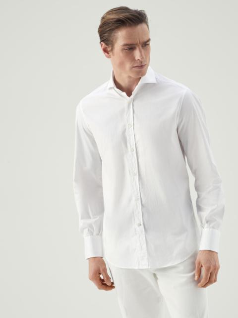 Brunello Cucinelli Twill basic fit shirt with spread collar