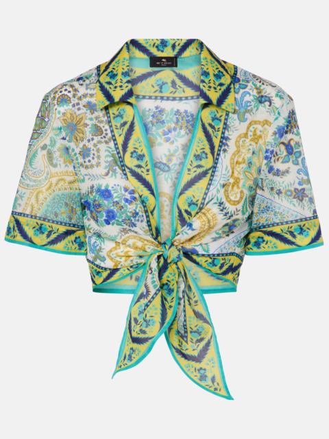 Etro Floral cotton crop top
