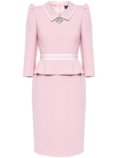 JENNY PACKHAM Honeybee peplum-waist midi dress
