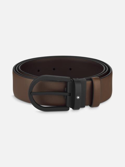 Montblanc Horseshoe buckle brown 35 mm leather belt