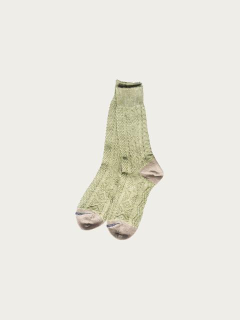 Kapital 96 Yarns Linen Jacquard KUBA Socks - Moss Green