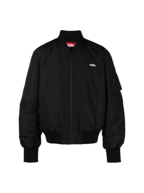 logo-print zip-up bomber jacket