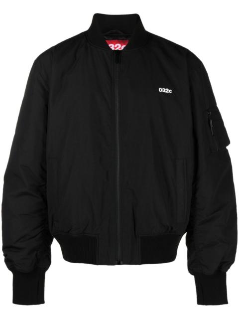 032c logo-print zip-up bomber jacket