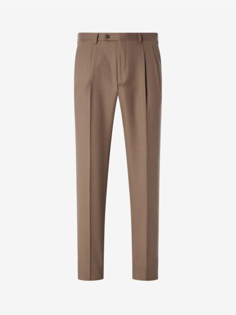 CORNELIANI Brown pure natural stretch Extralight wool trousers