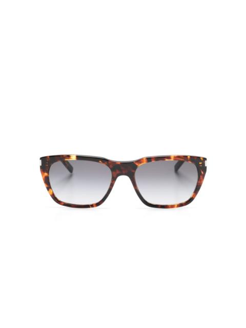 SAINT LAURENT rectangle-frame tortoiseshell-effect sunglasses