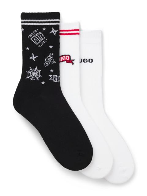 HUGO THREE-PACK OF SHORT-LENGTH SOCKS