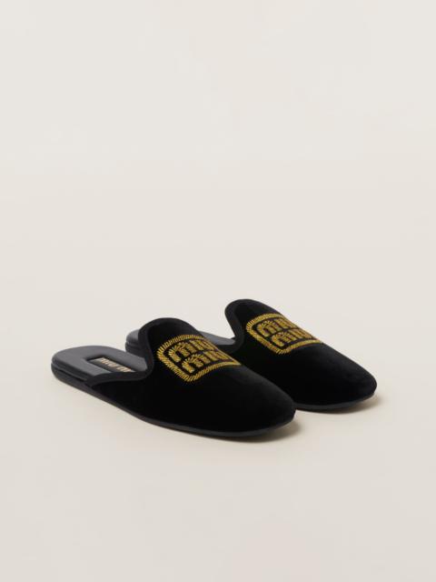 Miu Miu Velvet slippers