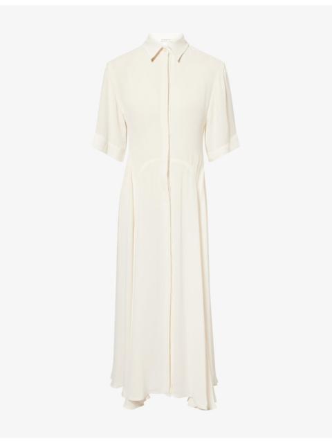 Victoria Beckham Panelled Collared Woven Midi Dress