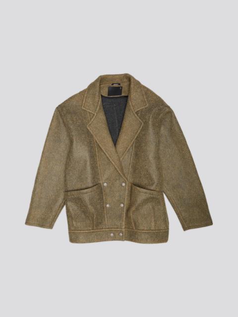 R13 DOUBLE BREASTED JACKET - COATED WOOL - R13