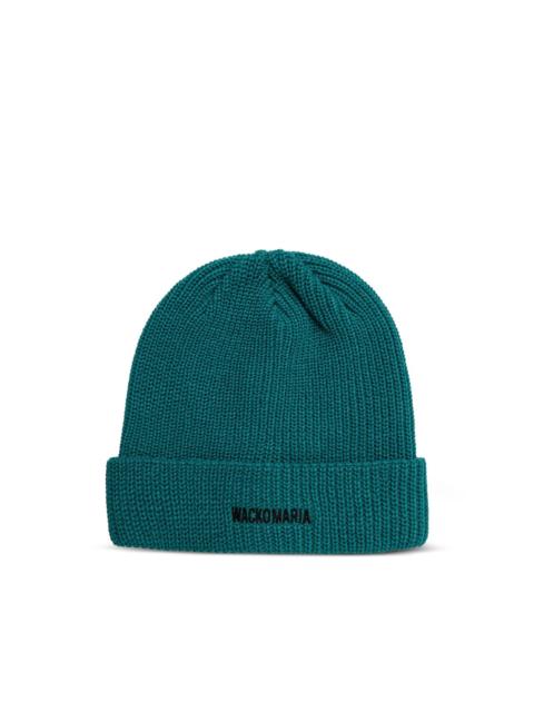 WACKO MARIA logo-embroidered ribbed beanie hat