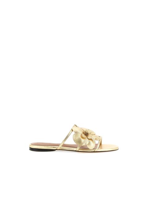Zimmermann laminated leather floral slides