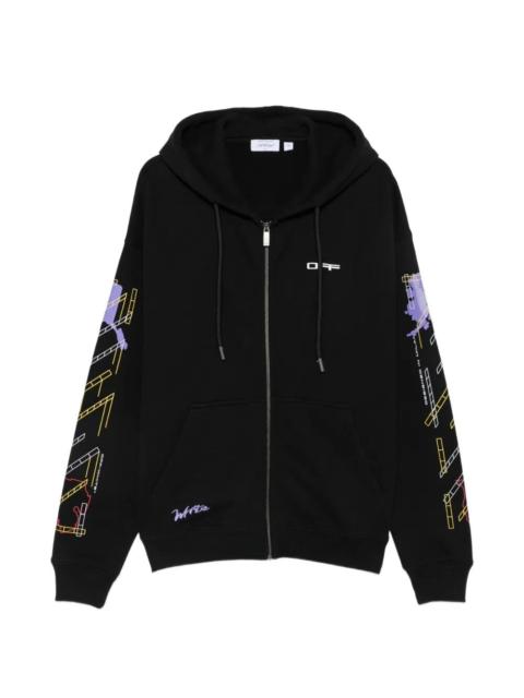 Off-White `Archigeography Arrow Skate` Zip Hoodie