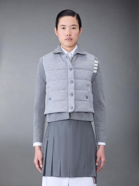 Thom Browne FINE MERINO AND JERSEY REVERSIBLE DOWN 4-BAR FUNNEL NECK JACKET