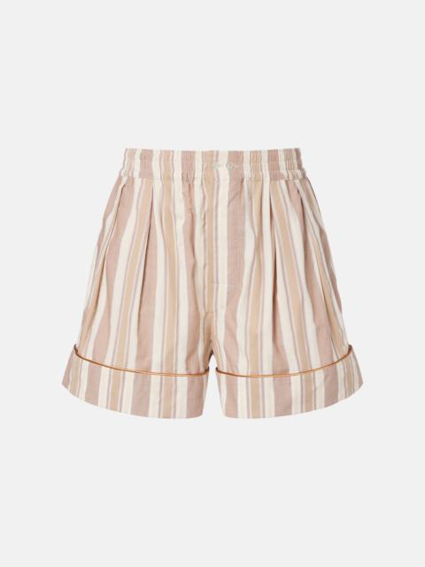 SAINT LAURENT Striped cotton shorts