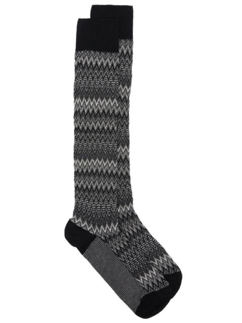Missoni Zig-Zag Cotton Knee-High Socks