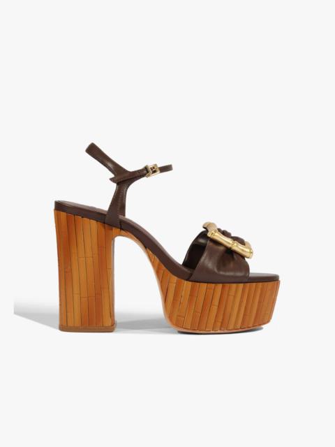 SCHUTZ Enola Bamboo Leather Platform Sandal