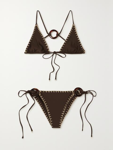 FAITHFULL + Net Sustain Alani And Delia Stretch-econyl Triangle Bikini