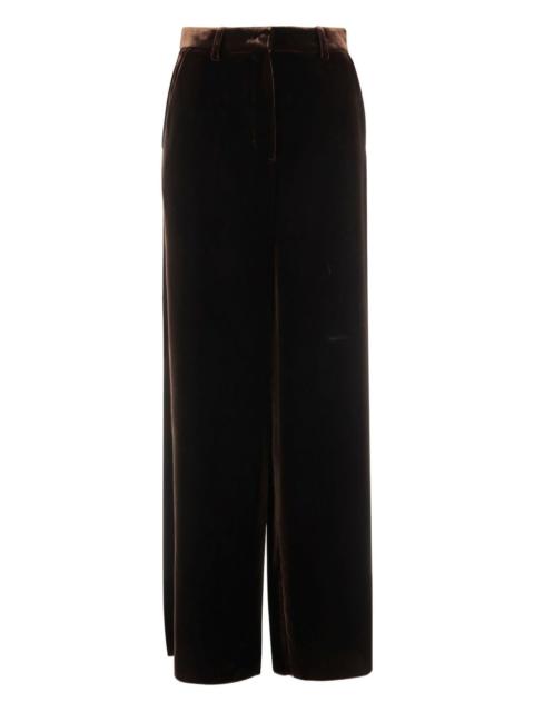 GIORGIO ARMANI velvet high-waist trousers