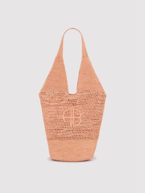 ANINE BING Leah Logo Hobo Raffia - Blush