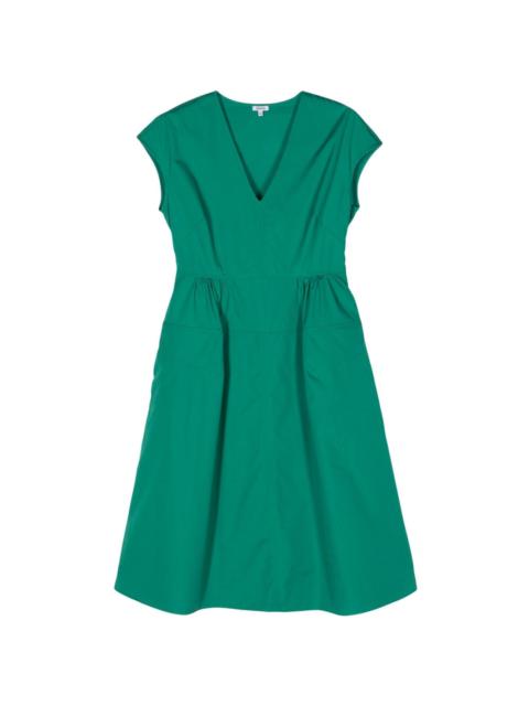 V-neck cotton midi dress