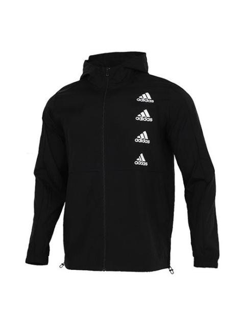 adidas adidas Sports Running Training Woven Hooded Jacket Men Black GK9370