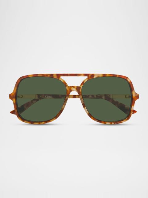 Chloé 57mm Acetate Aviator Sunglasses