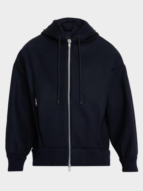 Simone Rocha Men's Oversized Embellished-Hooded Full-Zip Jacket