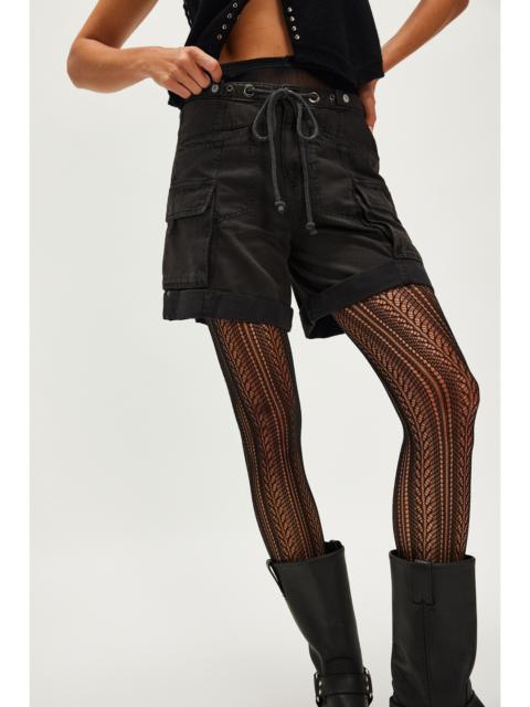 FREE PEOPLE Chevron Lace Tights