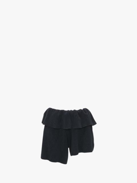 FOLD OVER ASYMMETRIC SHORTS