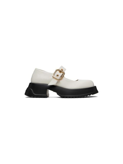 Marni White Leather Mary Jane Loafers