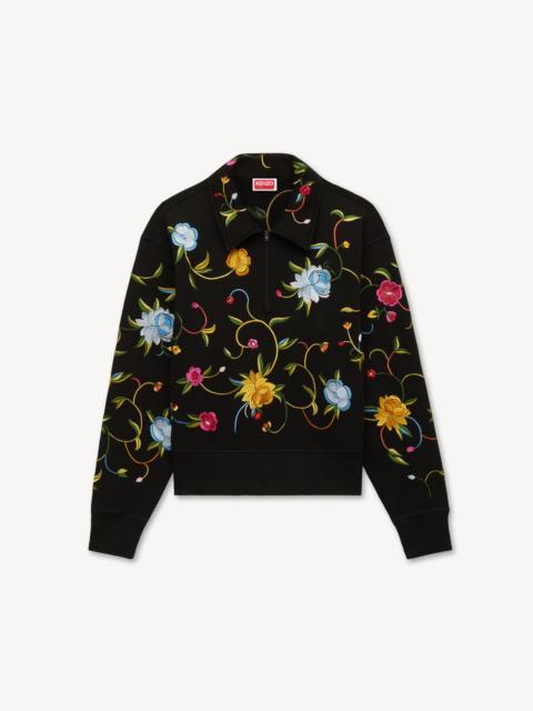 KENZO 'KENZO Wildflower' embroidered half zip sweatshirt in cotton