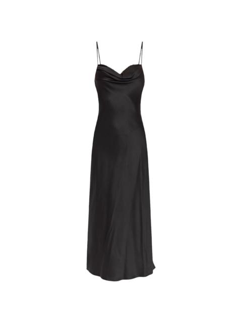 ワンピース Alexander Mcqueen Black Satin Dress Alexander McQueen crinkled-finish Maxi Dress | Black | FARFETCH