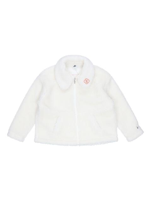 Nike (WMNS) Nike CNY New Year's Edition Lamb's Wool Solid Color Lapel Jacket Sail White DQ5366-133