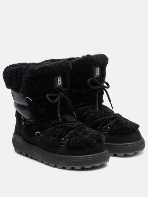 BOGNER Chamonix shearling-trimmed suede snow boots