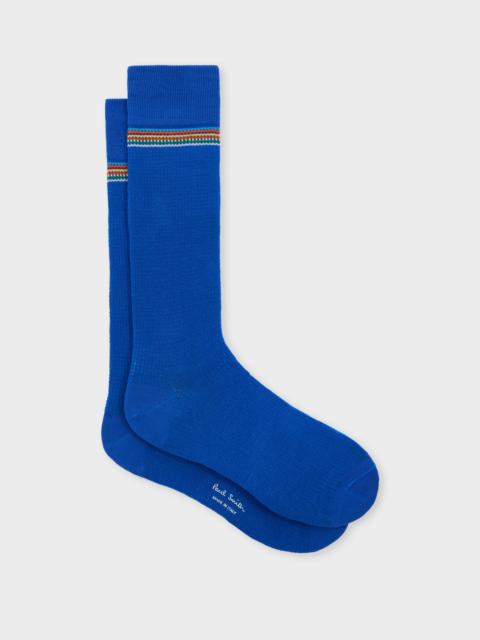 Paul Smith Blue 'Signature Stripe' Trim Socks