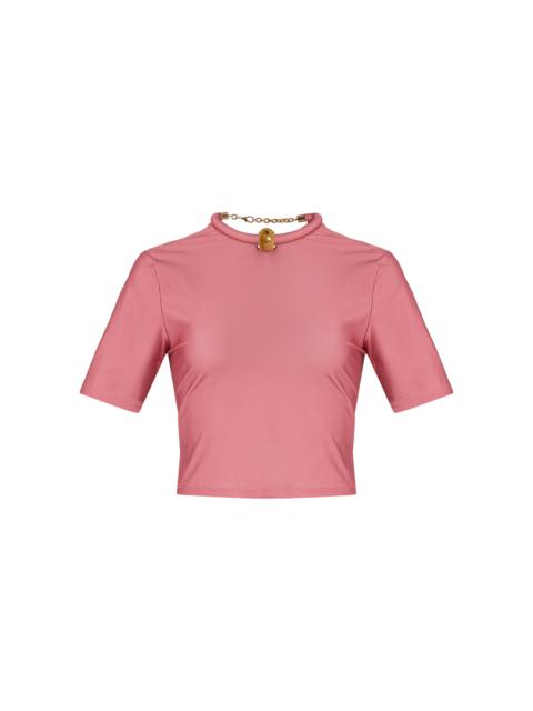 SILVIA TCHERASSI Exclusive Rio Cropped Jersey Top pink