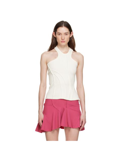 TALIA BYRE White Raw Edge Tank Top