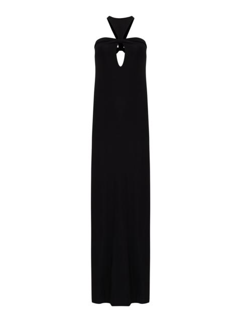 ADRIANA DEGREAS x Sabine Getty Open-Back Gown black