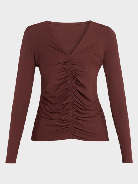 Wolford Pure Ruched Long-Sleeve Top