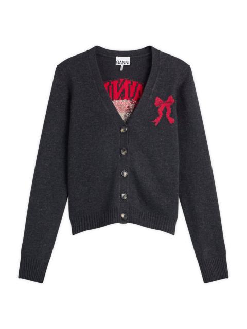 GANNI GANNI Graphic Wool Cardigan