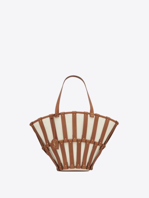 beatrix panier cut out in canvas and smooth leather