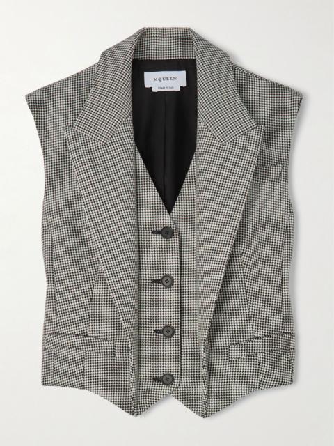 Alexander McQueen Houndstooth wool and mohair-blend vest Gray