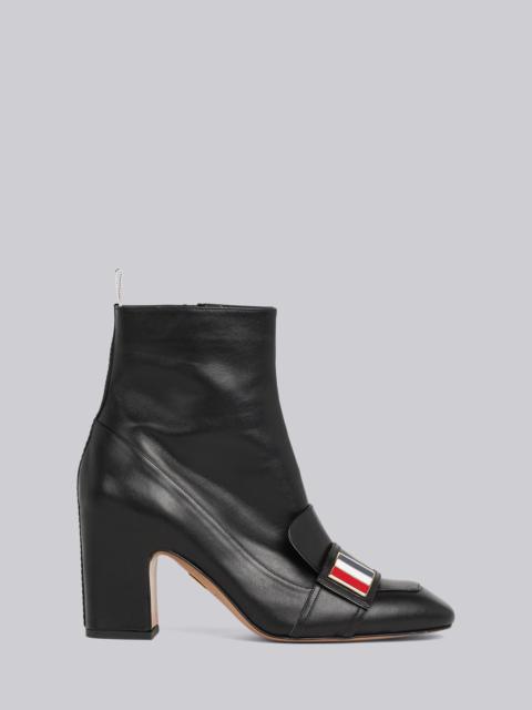 Thom Browne Vitello Calf Leather Heeled Chic Loafer Ankle Boot