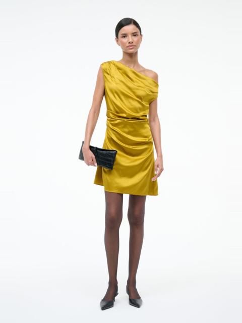 STAUD STAUD MINI PHARE SILK DRESS TURMERIC